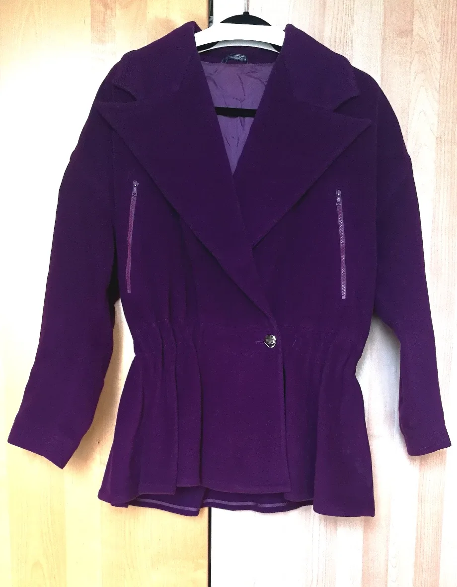 🇮🇹 Vintage Purple Wool Jacket size 8 - made in Italy image indicator(4)