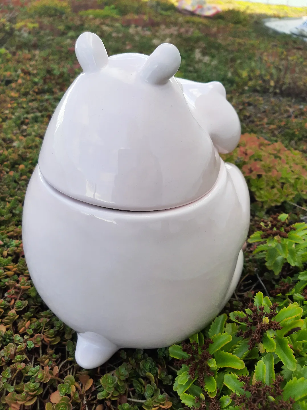 RARE Hand Painted Fitz And Floyd Pink Hippo Cookie Jar image indicator(3)