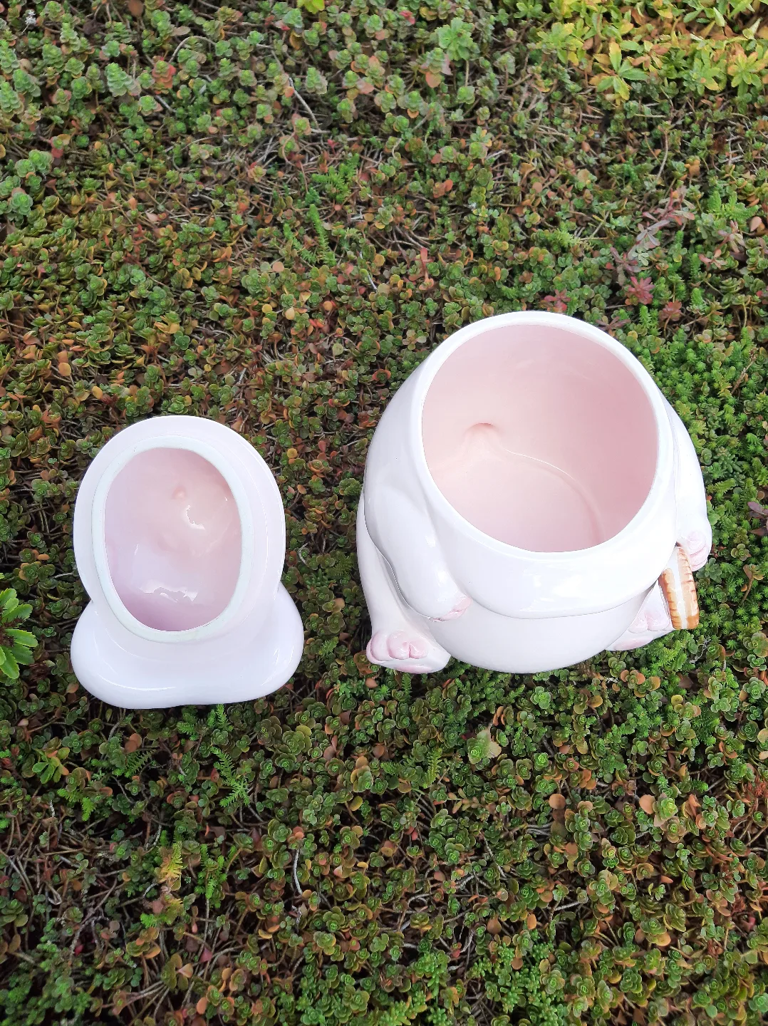 RARE Hand Painted Fitz And Floyd Pink Hippo Cookie Jar image indicator(5)