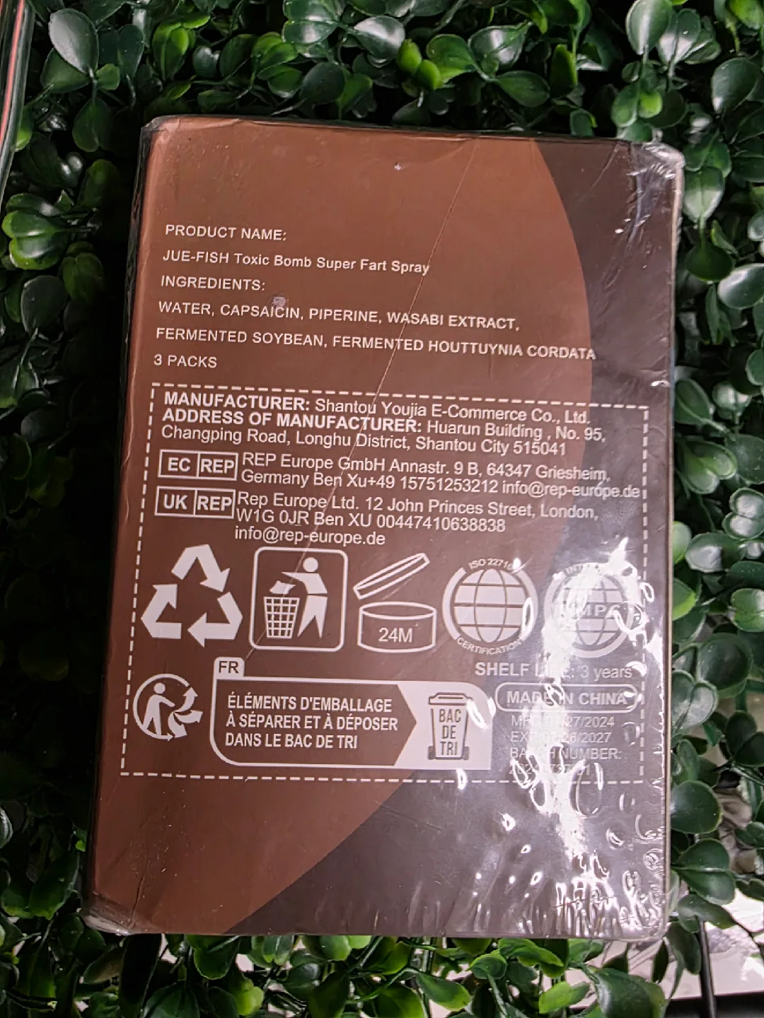 Jue-fish Toxic Bomb Super Fart Spray - 3 Packs image indicator(2)