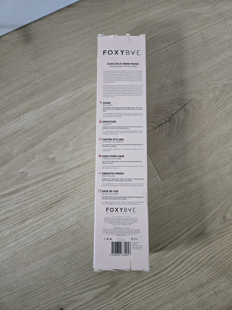 New FOXYBae Rose Gold 25mm Curling Wand 🥕 image indicator(4)