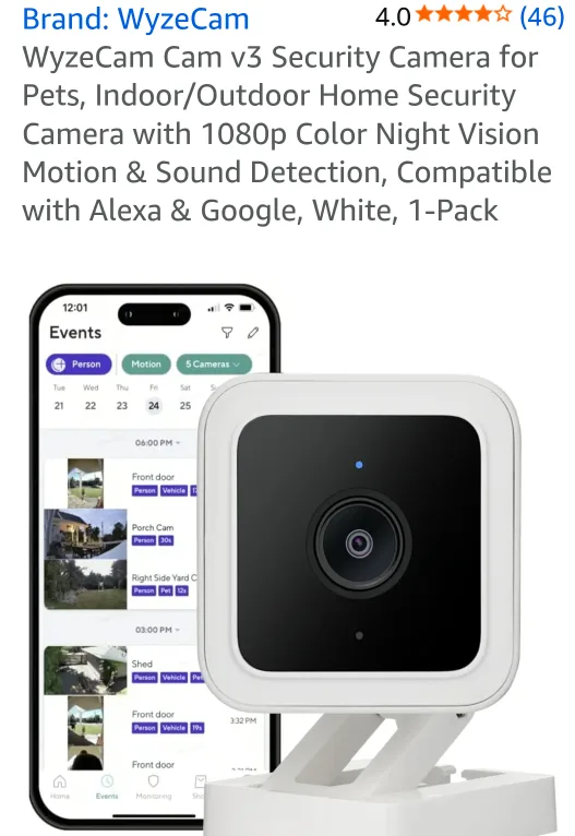 WyzeCam v3 Security Camera - White image indicator(2)