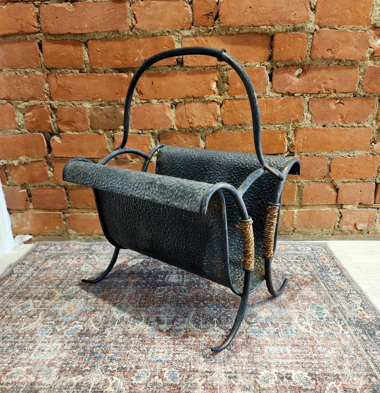 Vintage Metal Rustic Magazine Rack / Holder
