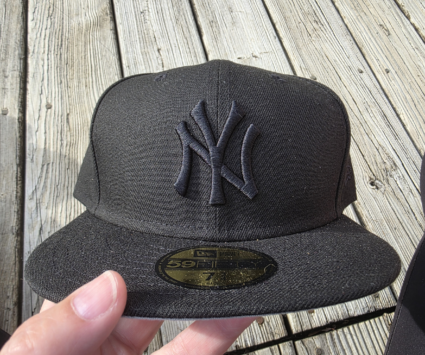 New Era NY Yankees Black Fitted Hat Size 7 ¾ - New! - photo 3