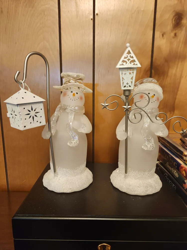 Snowman Figurine with Lantern thumbnail