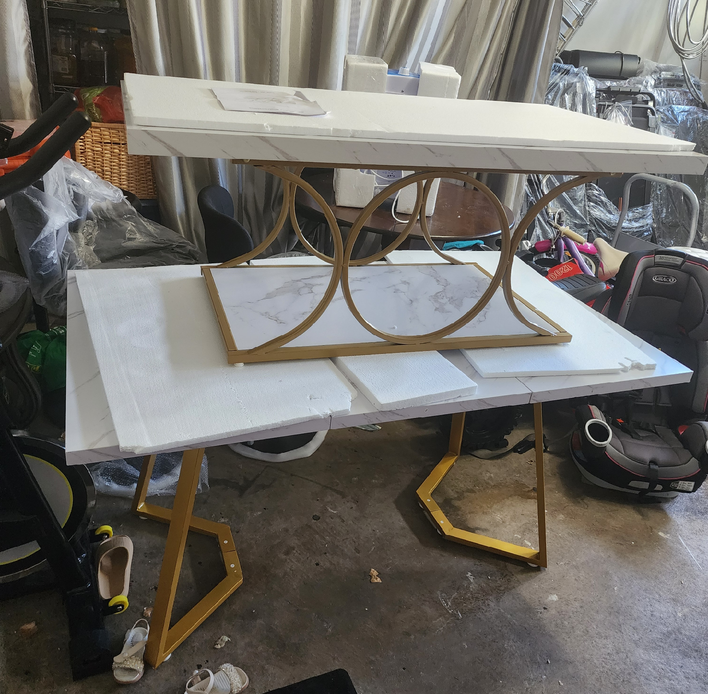 Marble Top Dining/ Table with Gold Legs - photo 4