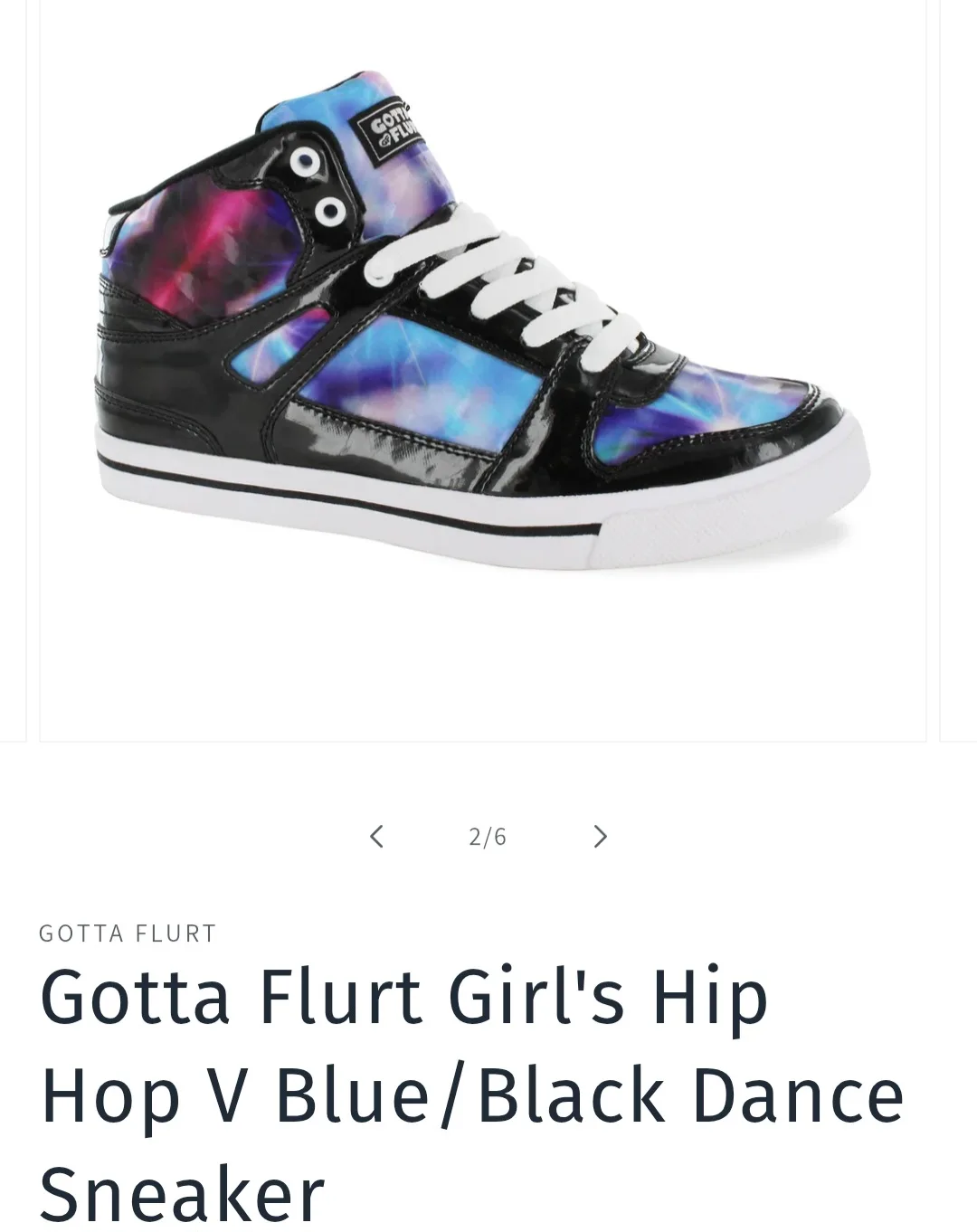 Gotta Flurt Girl's Hip Hop V Blue/Black Dance Sneaker - New thumbnail