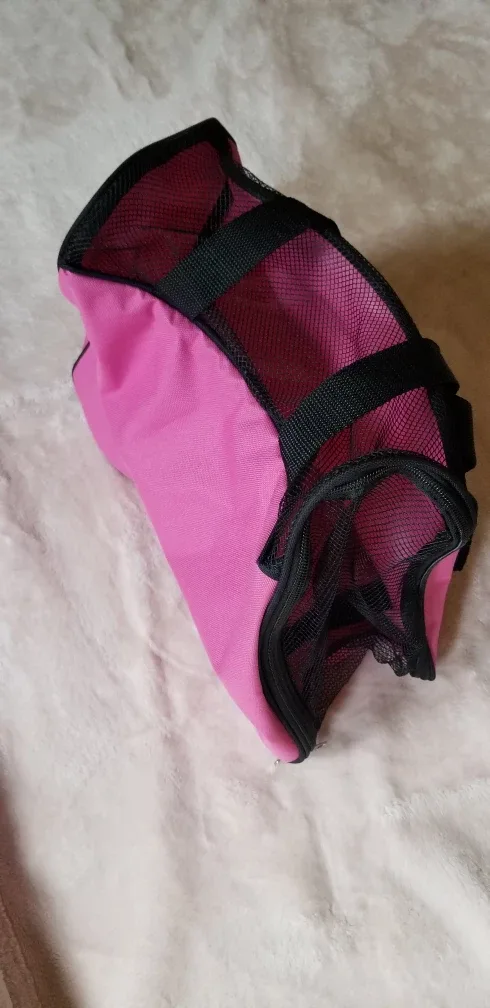 Pink pet Bag with Black Handles thumbnail