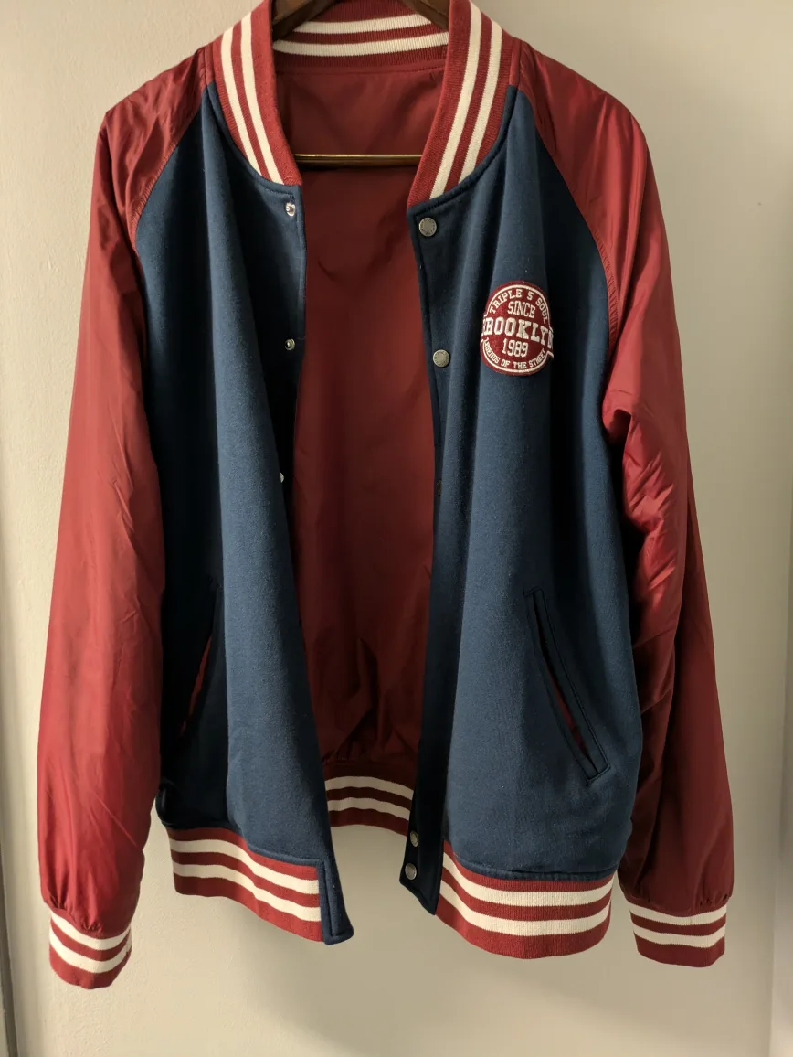 Brooklyn Varsity Jacket - Red & Navy thumbnail