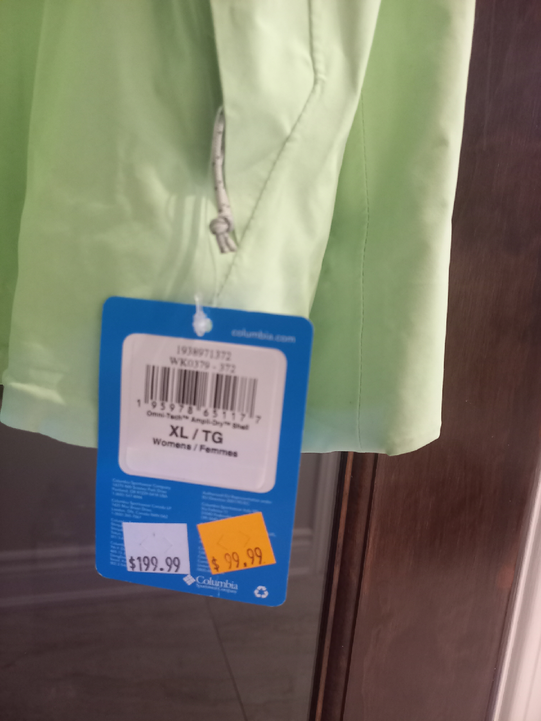 women's Columbia XL Waterproof Rain Jacket - Light Green - photo 5