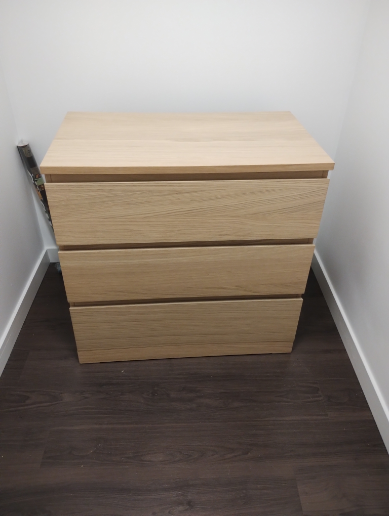 IKEA 3-Drawer Chest - Light Brown - photo 2