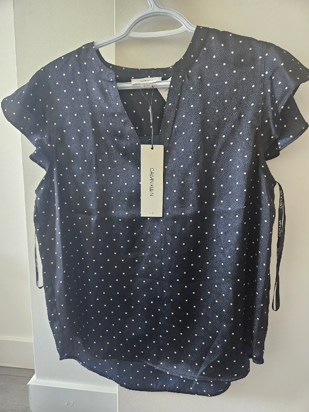 Calvin Klein Polka Dot Blouse - Size L