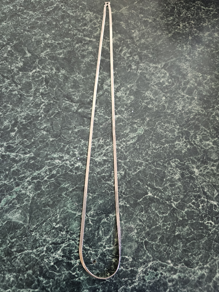 Sterling Silver Herringbone Chain Italy 24"