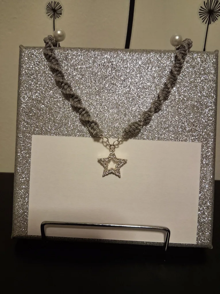 Silver Star Macrame Pendant thumbnail