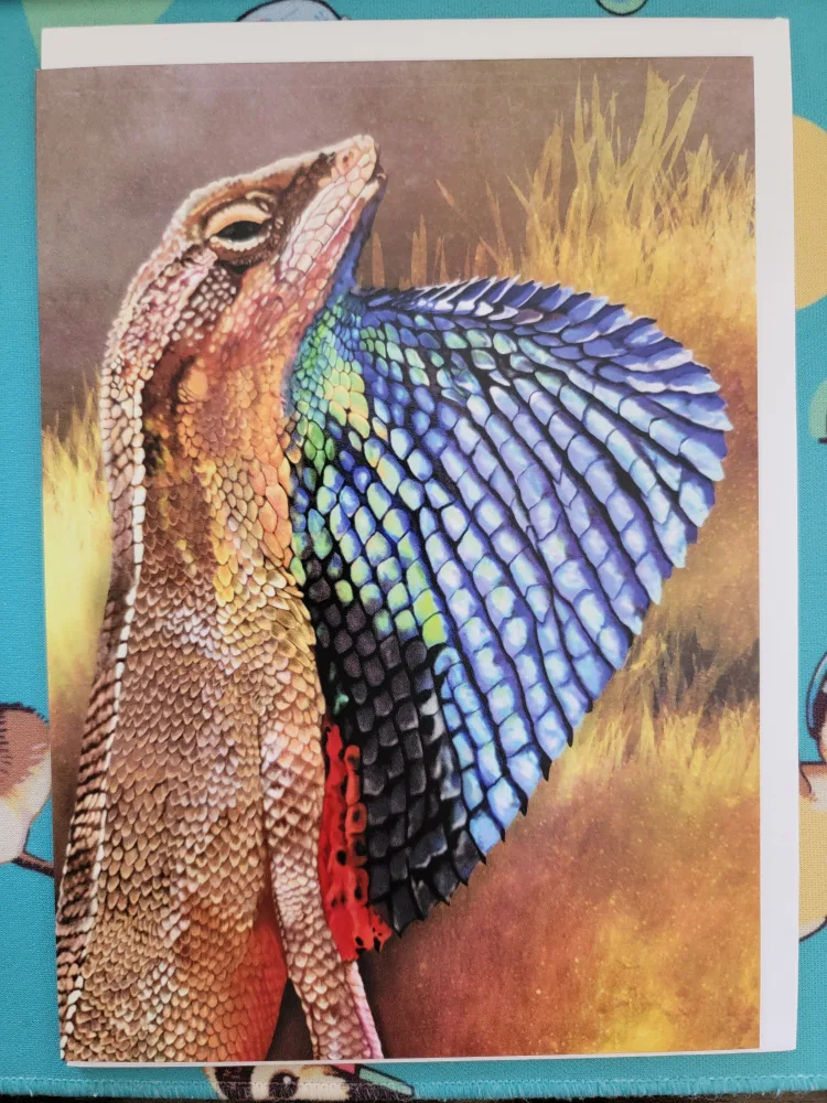 🥕 Fan-throated Lizard Greeting Card thumbnail
