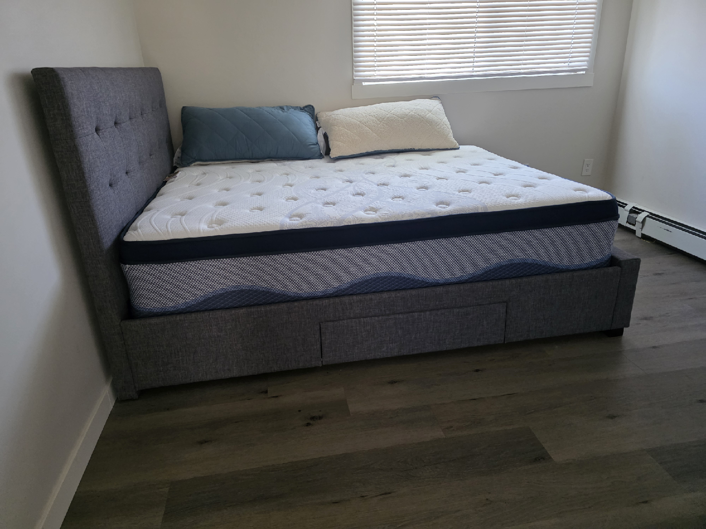 Upholstered Bed Frame with Mattress