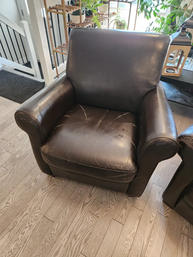 Brown Leather Armchairs- Well Loved thumbnail