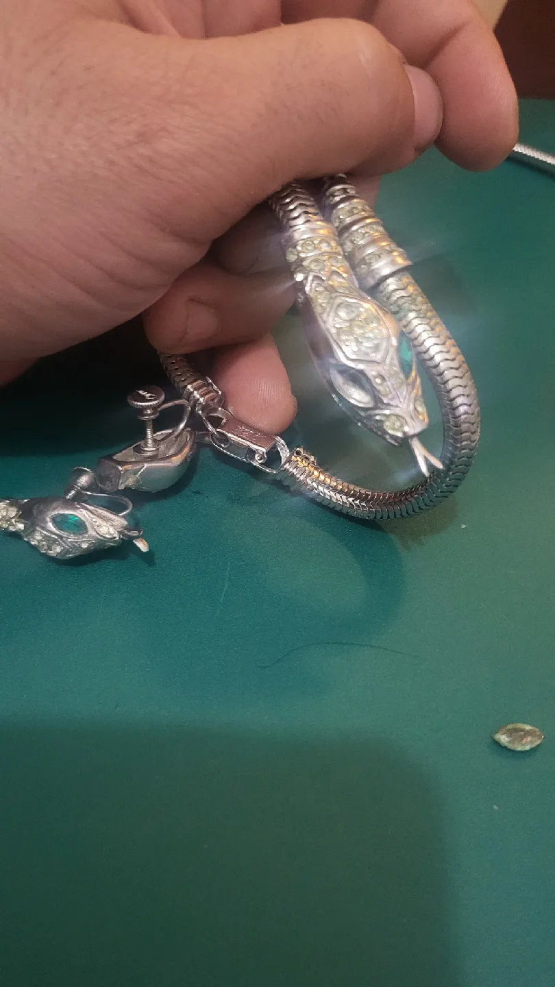 Vintage Snake Jewellery Set: Necklace, Bracelet, Earrings image indicator(7)