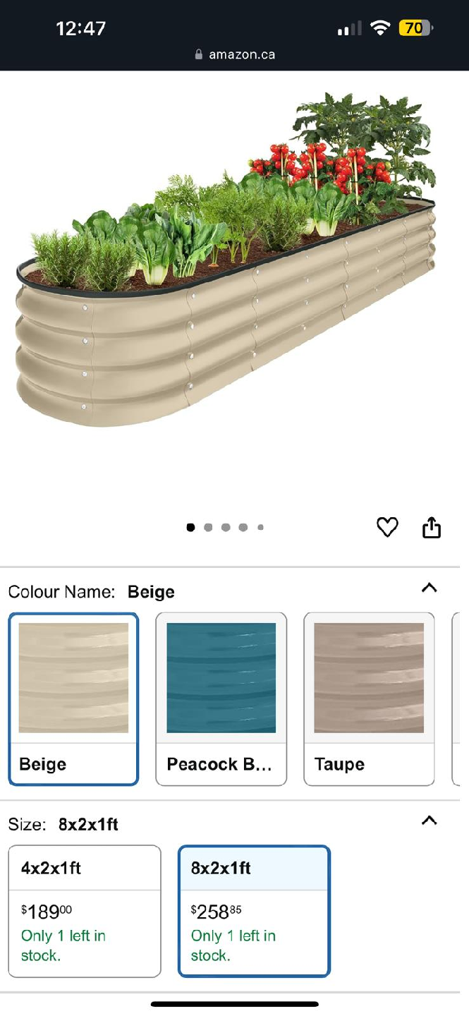 Permade Raised Garden Bed - 8ft x 2ft x 1ft - Beige - photo 3