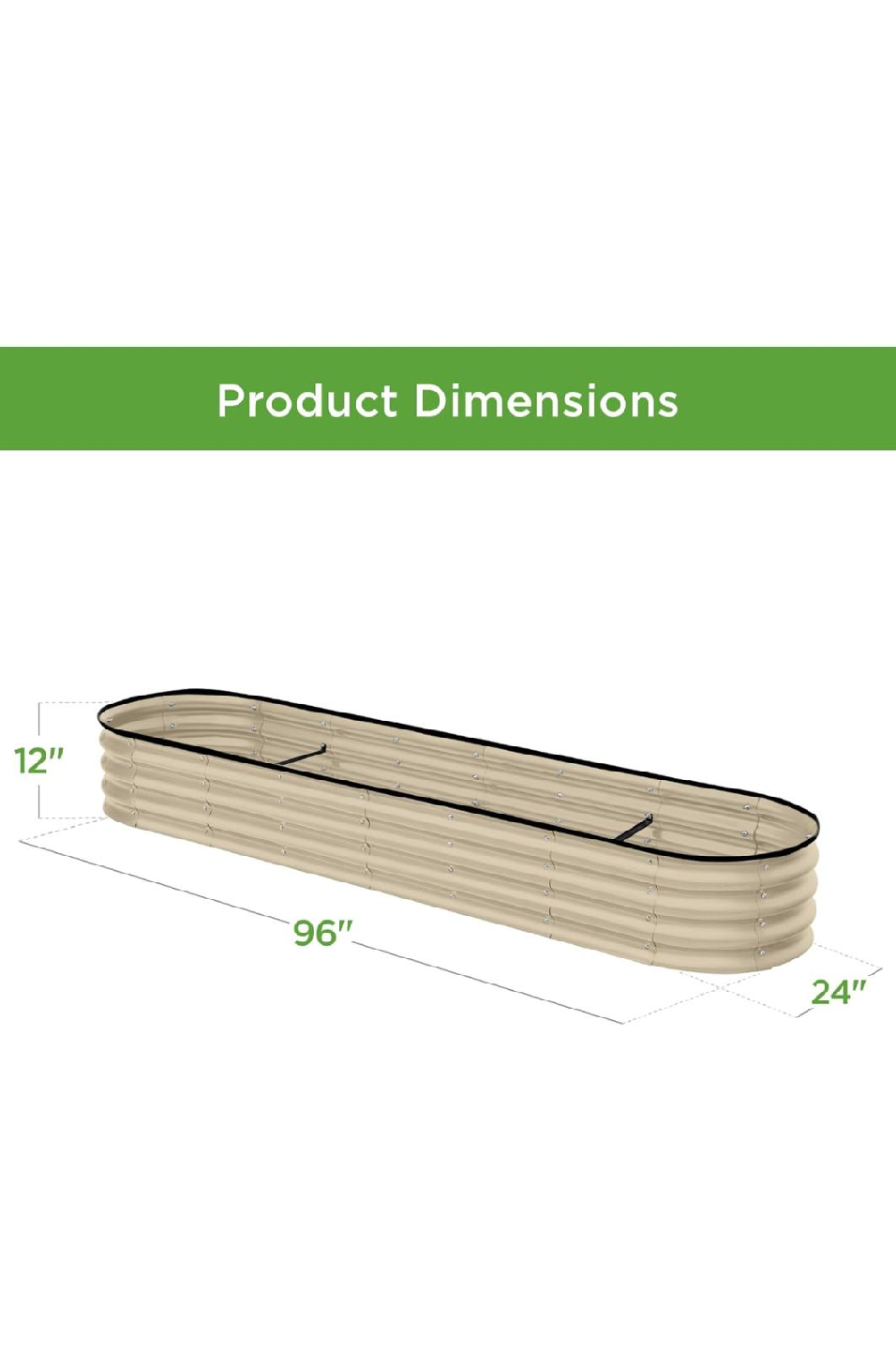 Permade Raised Garden Bed - 8ft x 2ft x 1ft - Beige - photo 5