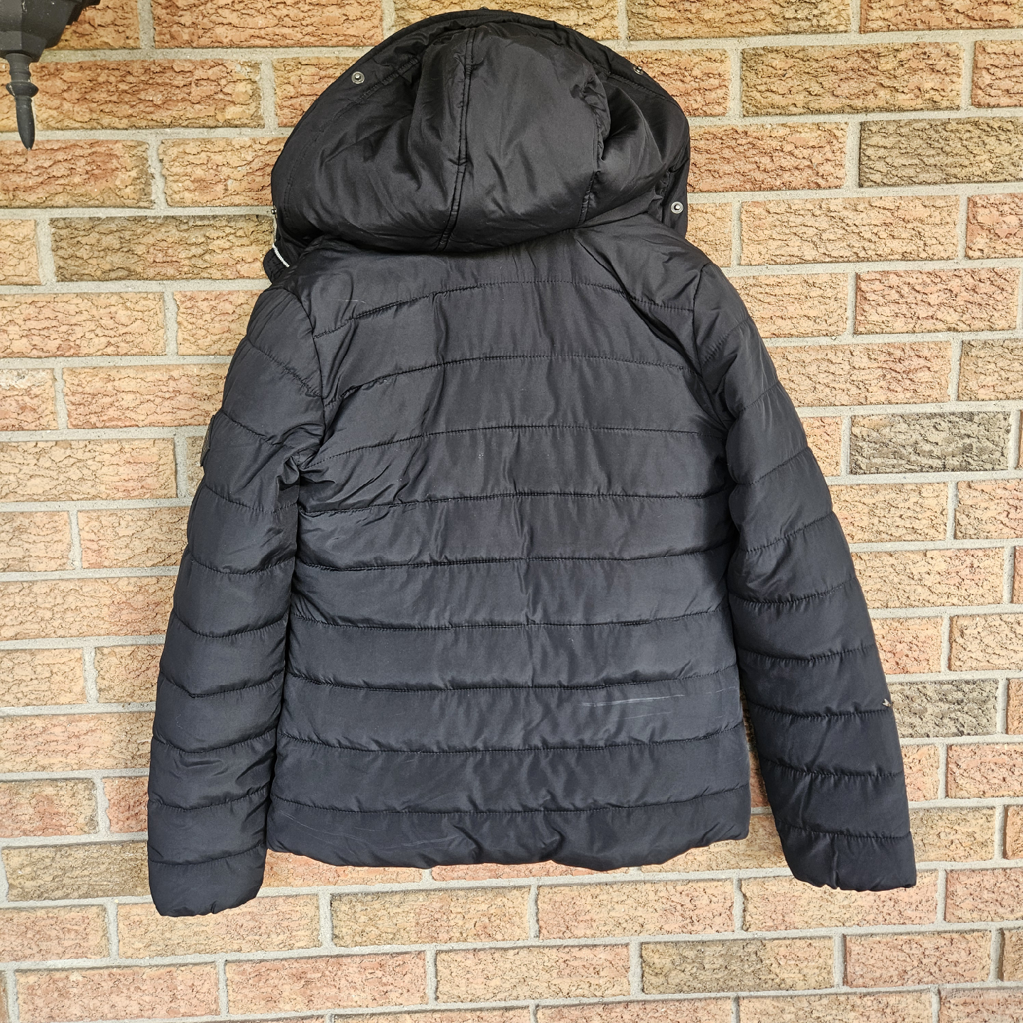 HOLLISTER LINED PUFFER JACKET COAT BLACK WOMENS SIZE XS - photo 5