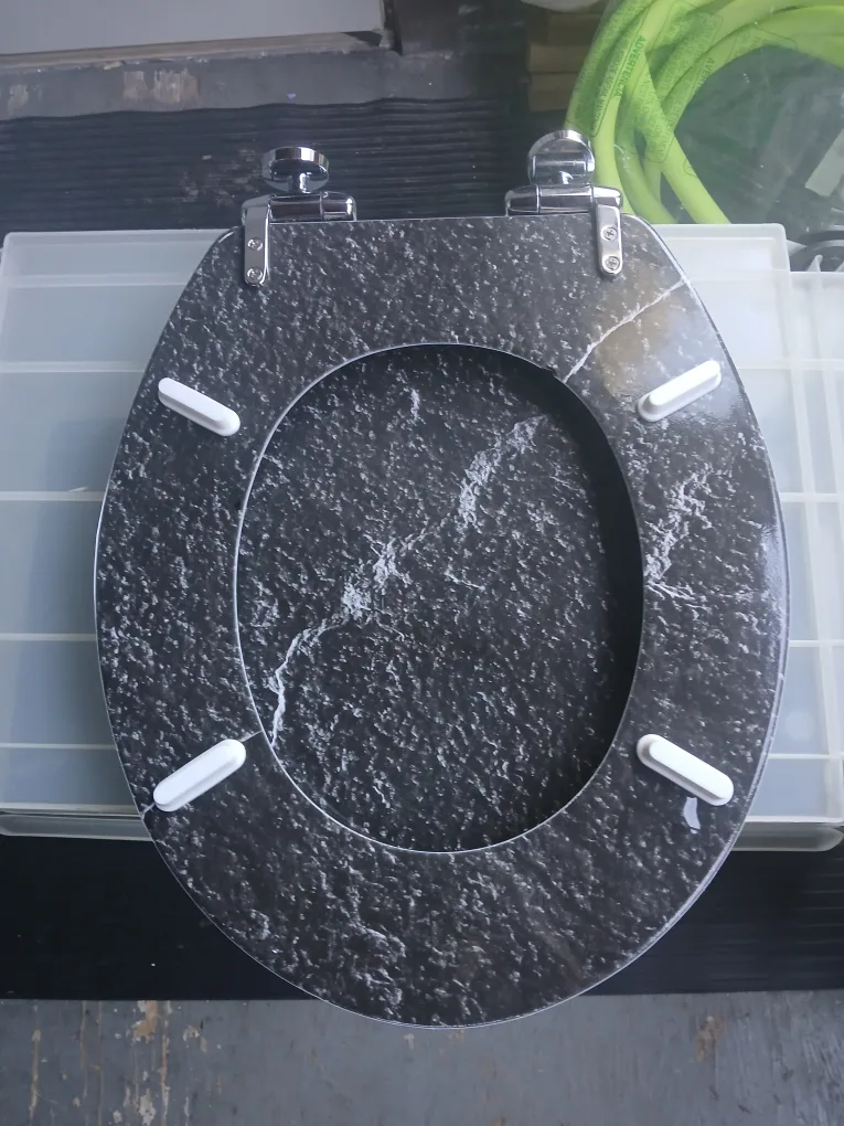 MDF Decorative Toilet Seats - Black Marble Design image indicator(2)