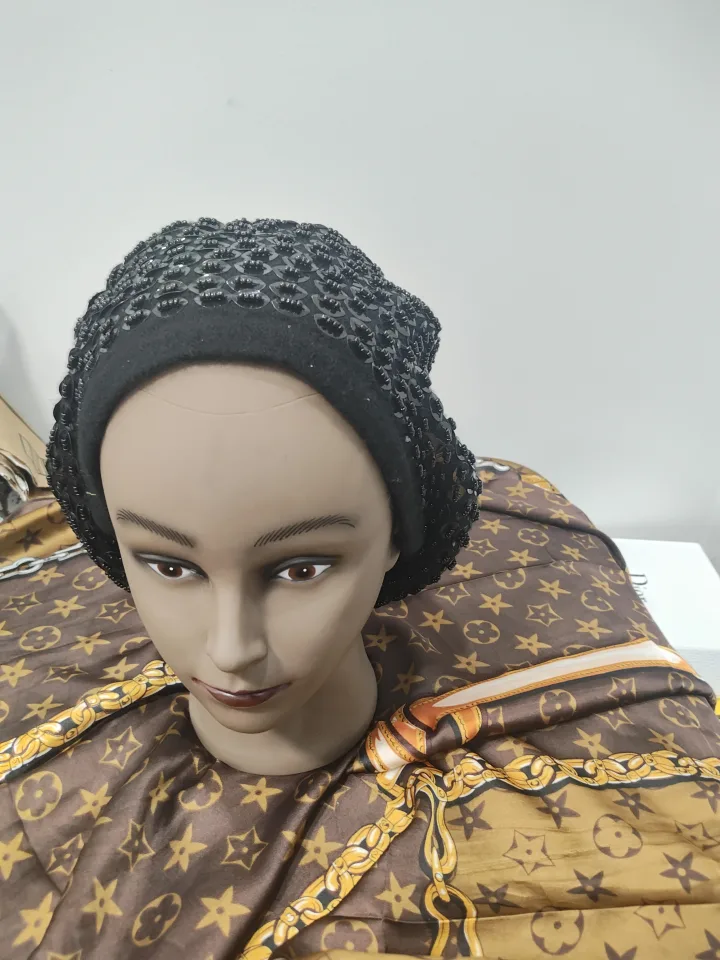 Black Beaded Beret Hat image indicator(7)