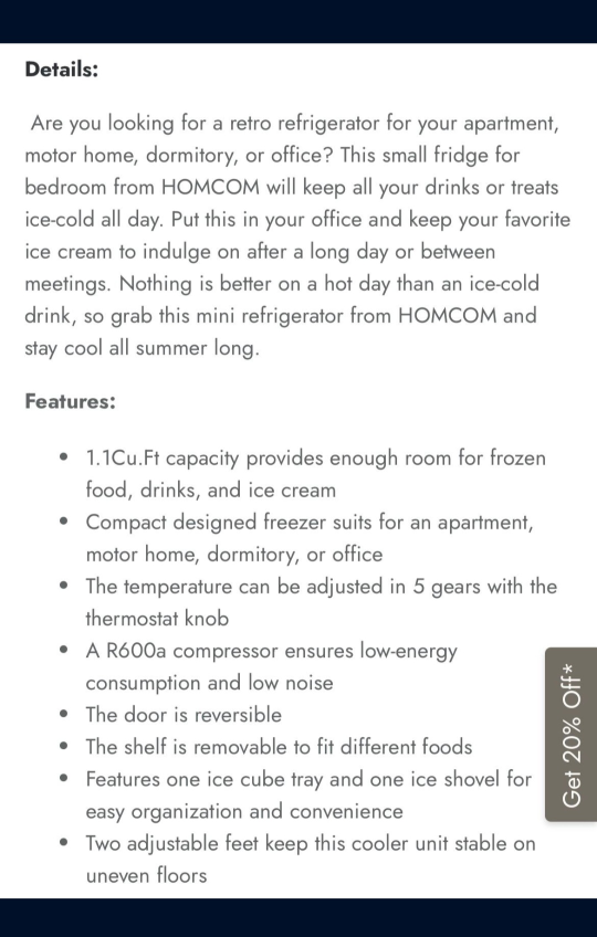 (Free Delivery) HOMCOM 1.1 Cu. Ft. White Mini Freezer - photo 5