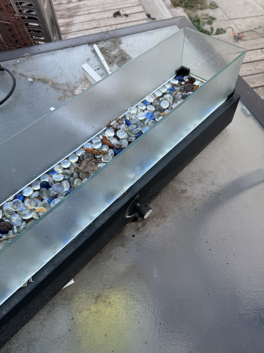Outdoor Propane Tabletop Fireplace with Glass
