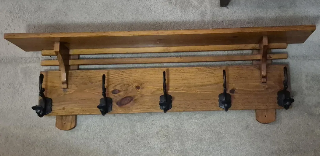 Wooden Coat Rack with Shelf thumbnail