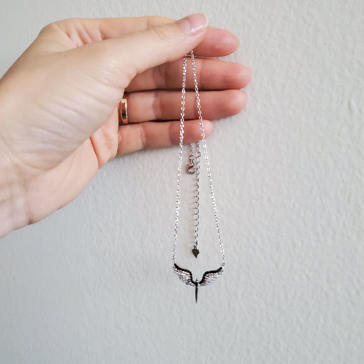 Sterling Silver S925 Angel Wing Necklace - photo 2