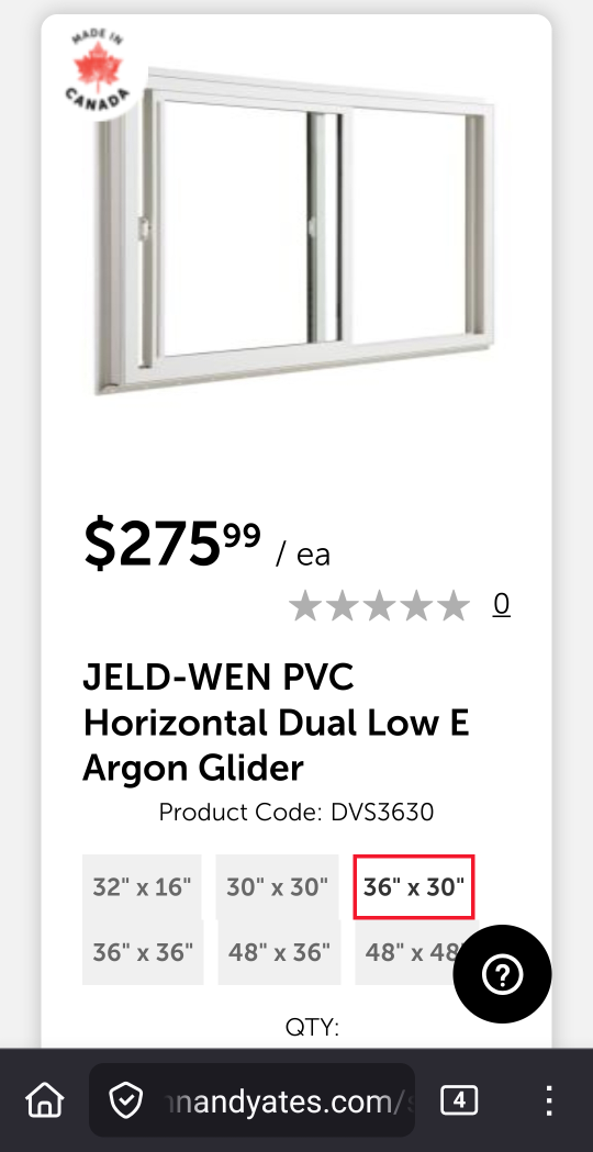 New Jeld-Wen PVC Window - 36" x 30" - photo 3