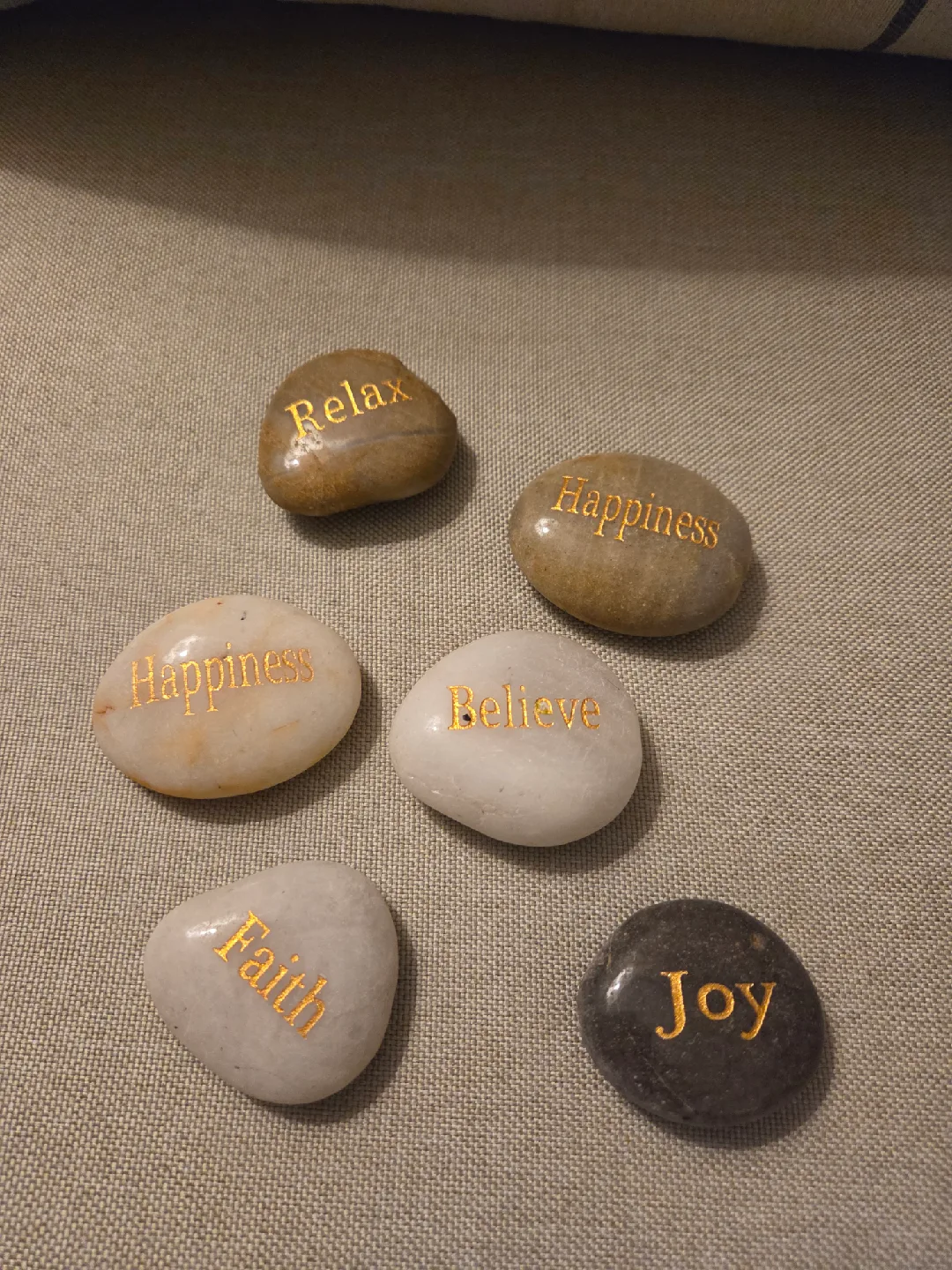 Inspirational Word Stones - Relax, Happiness, Joy thumbnail