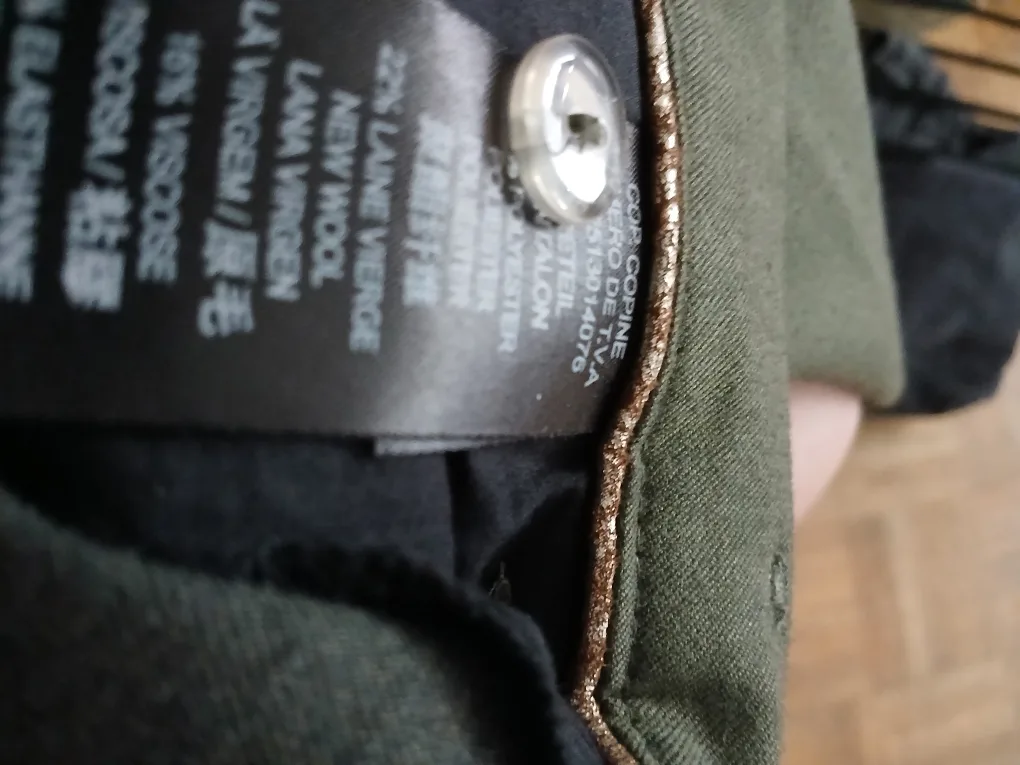 Cop.Copine Olive Green Belted Trousers image indicator(9)