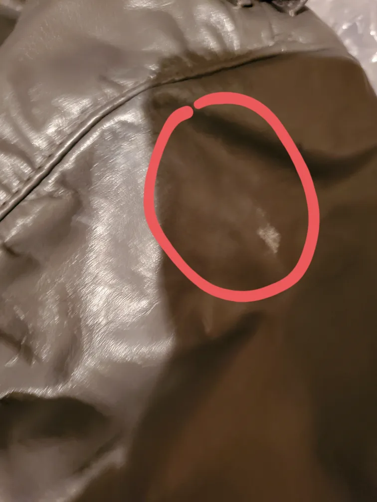 Vintage men's grey leather jacket image indicator(5)