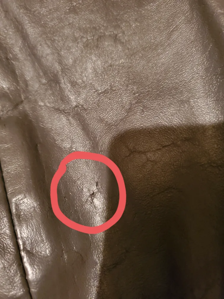 Vintage men's grey leather jacket image indicator(4)