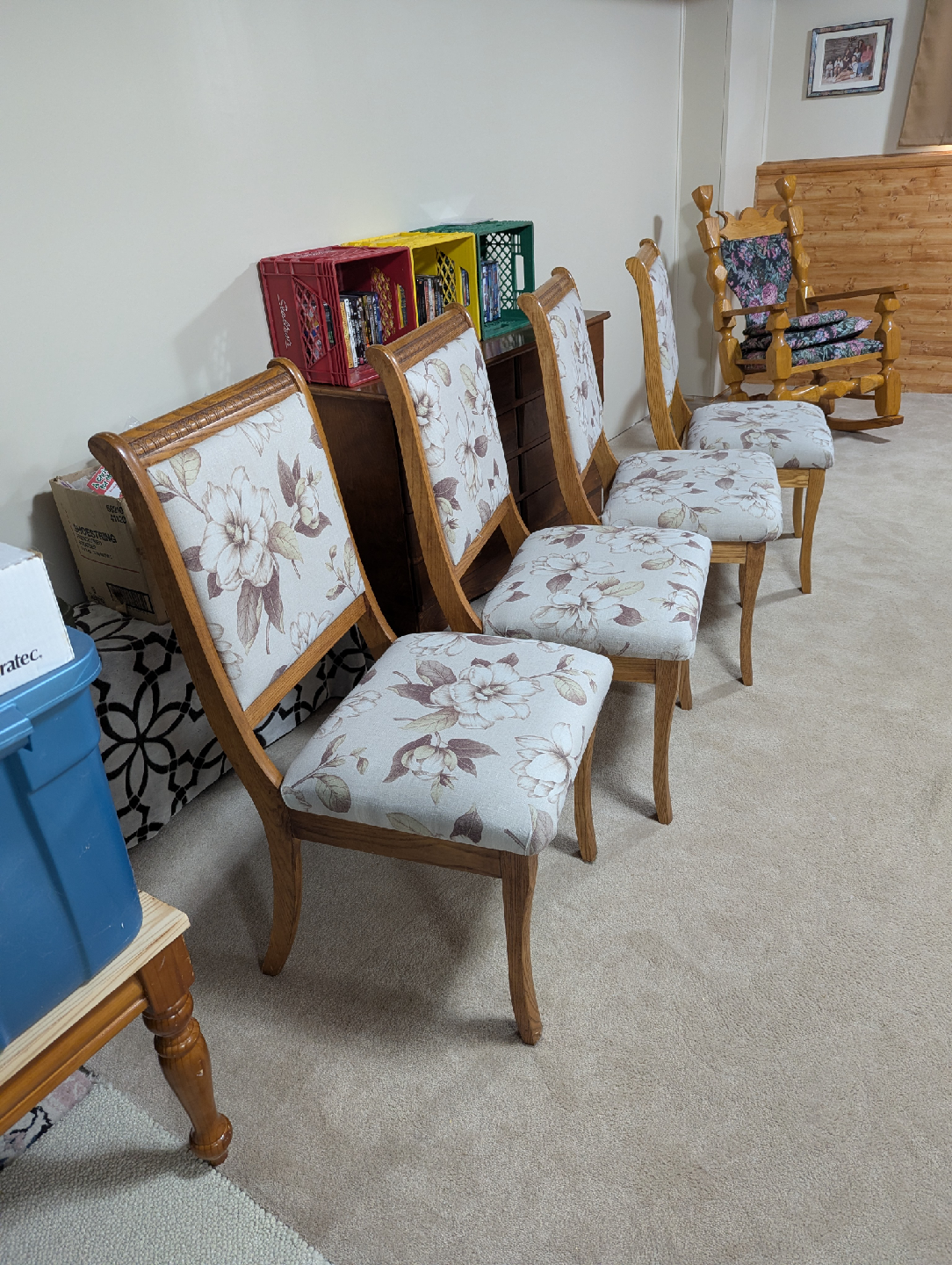 Set of 4 Floral Upholstered Dining Chairs - photo 2