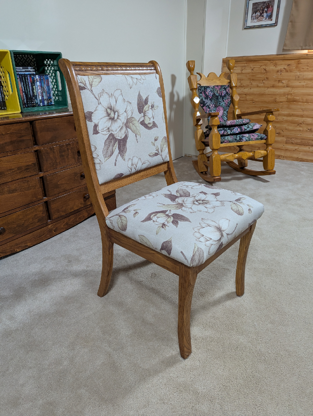 Set of 4 Floral Upholstered Dining Chairs - photo 3