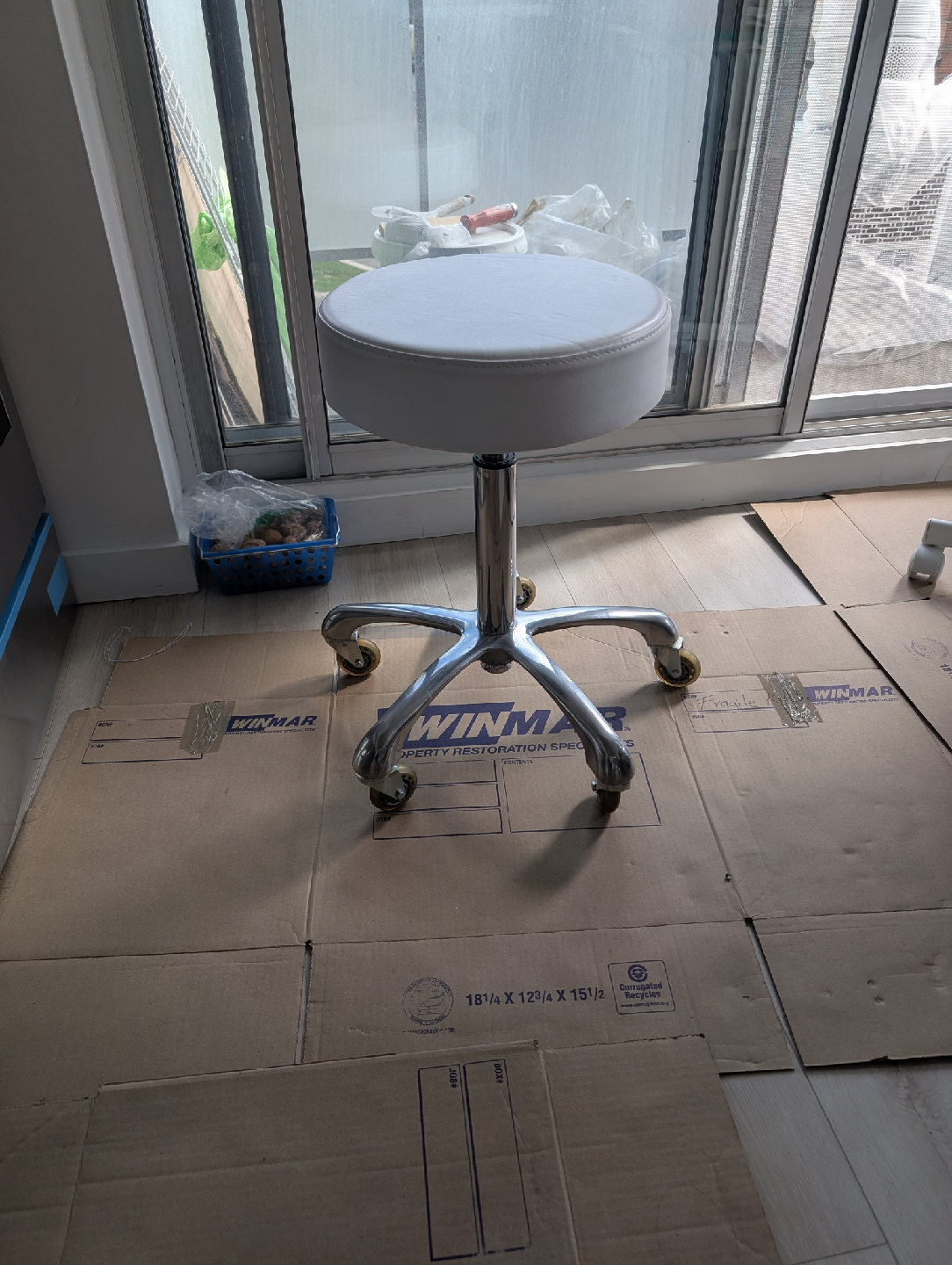 Adjustable Swivel Stool - White