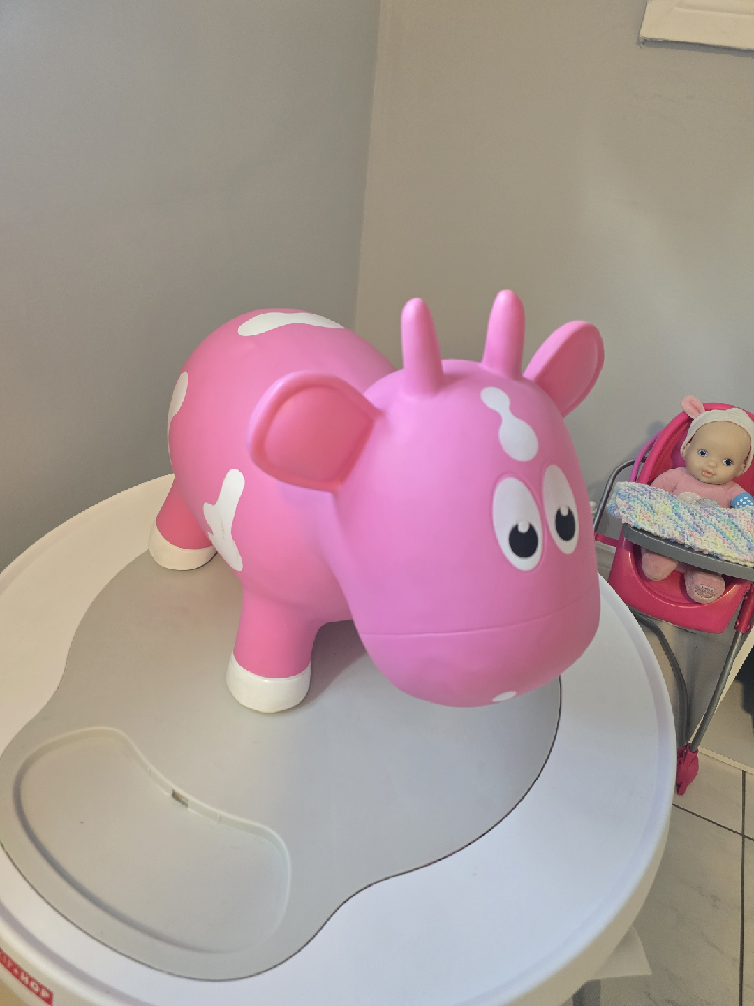 Pink Inflatable Bouncy Cow