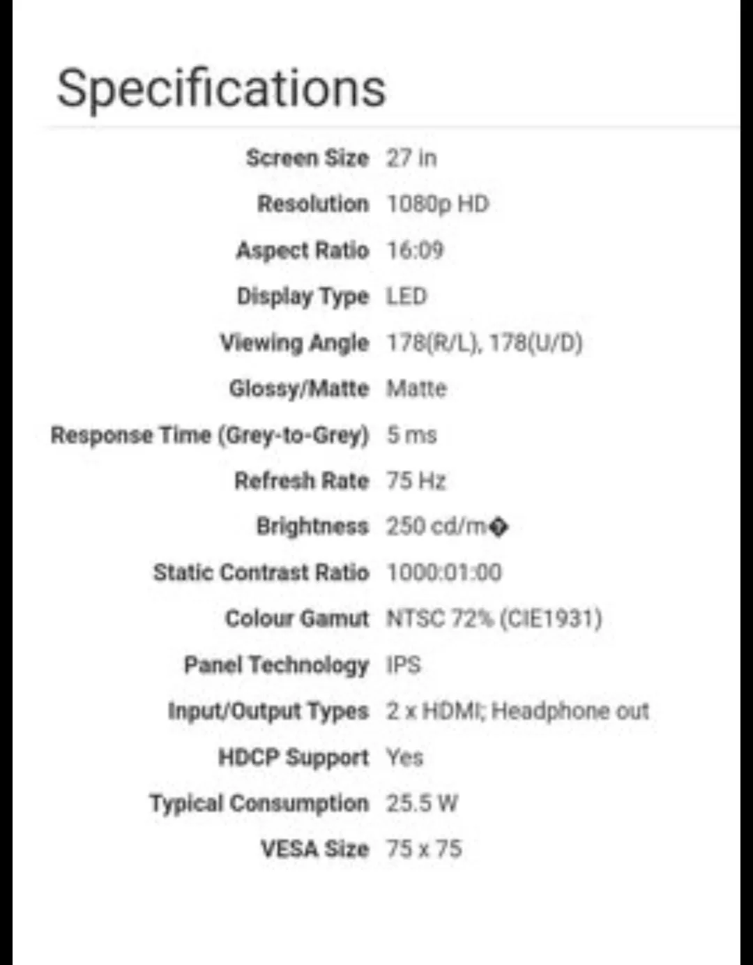 EUC LG 27" LED Monitor - 1080p HD image indicator(3)