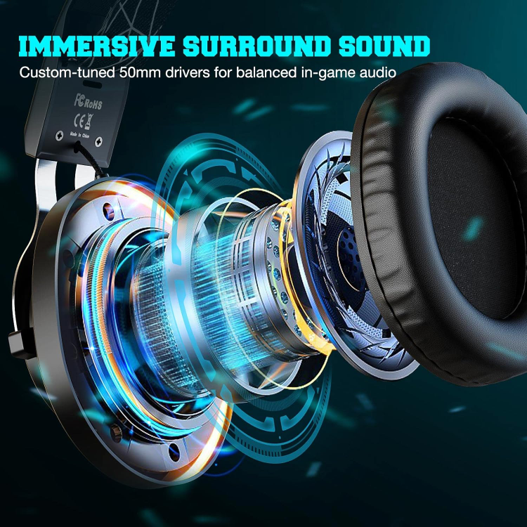 EKSA E3000 Gaming Headset with RGB light Black - photo 2