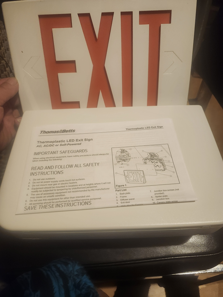 Thomas & Betts Thermoplastic LED Exit Sign - New in Box! - photo 2