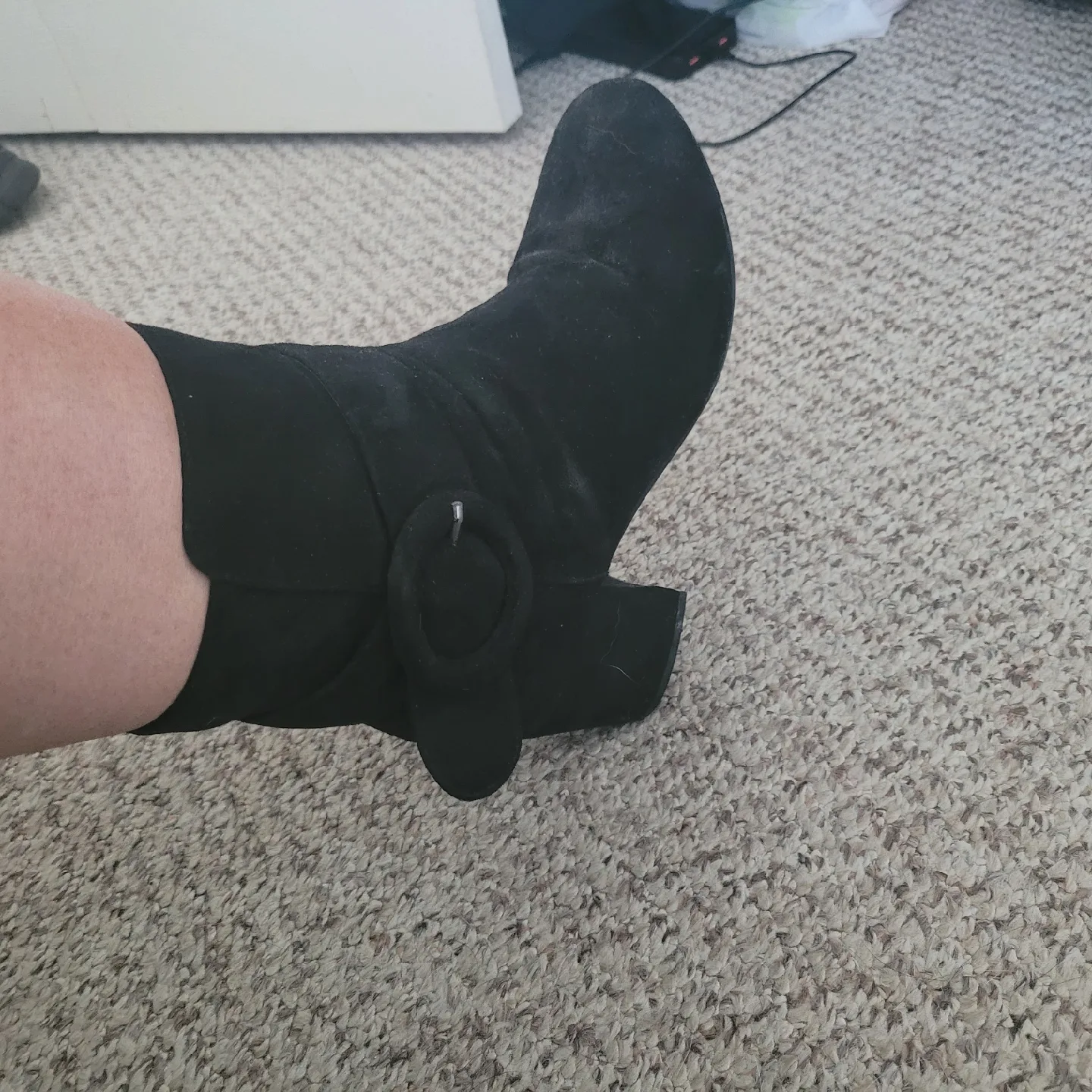 Womans faux suede ankle bootie - size 11 wide image indicator(4)