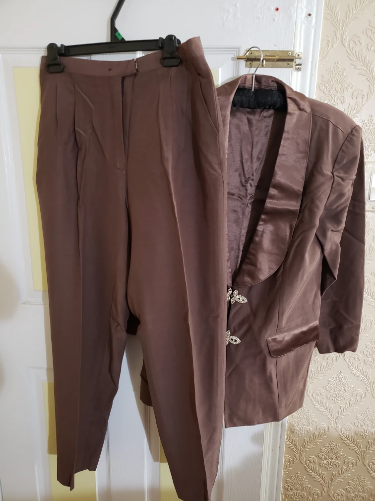 Brown Women's Suit rhinestones clasp for  occasion 14p - photo 4