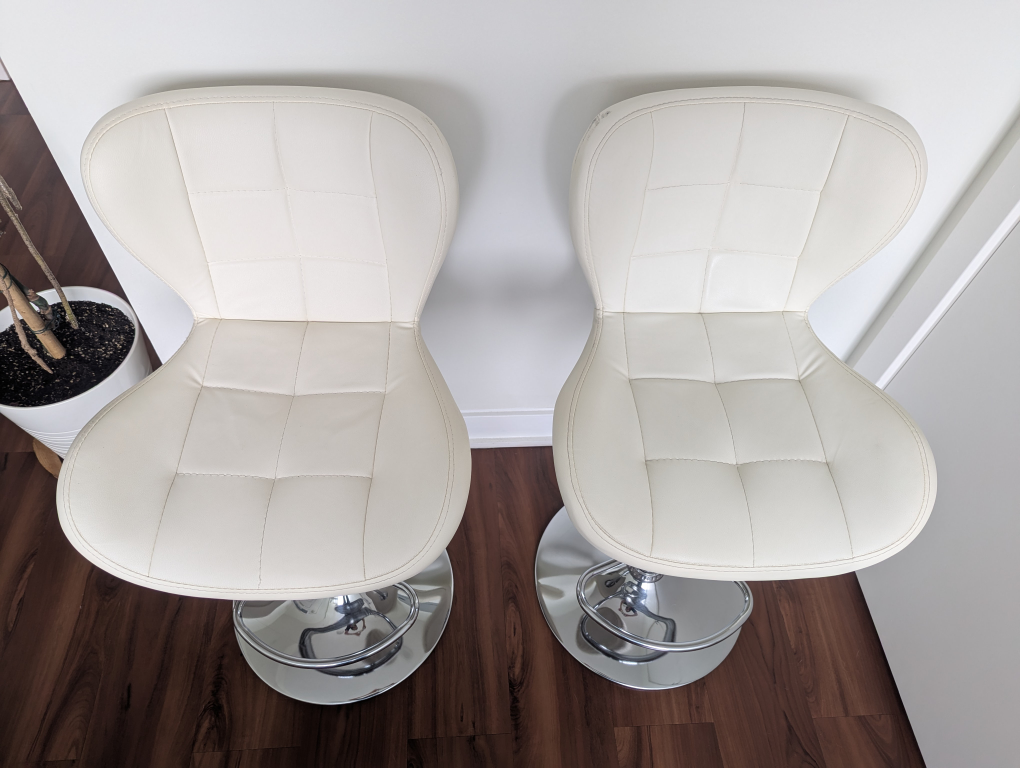 White Adjustable Height Bar Stools (Set of 2) - photo 2
