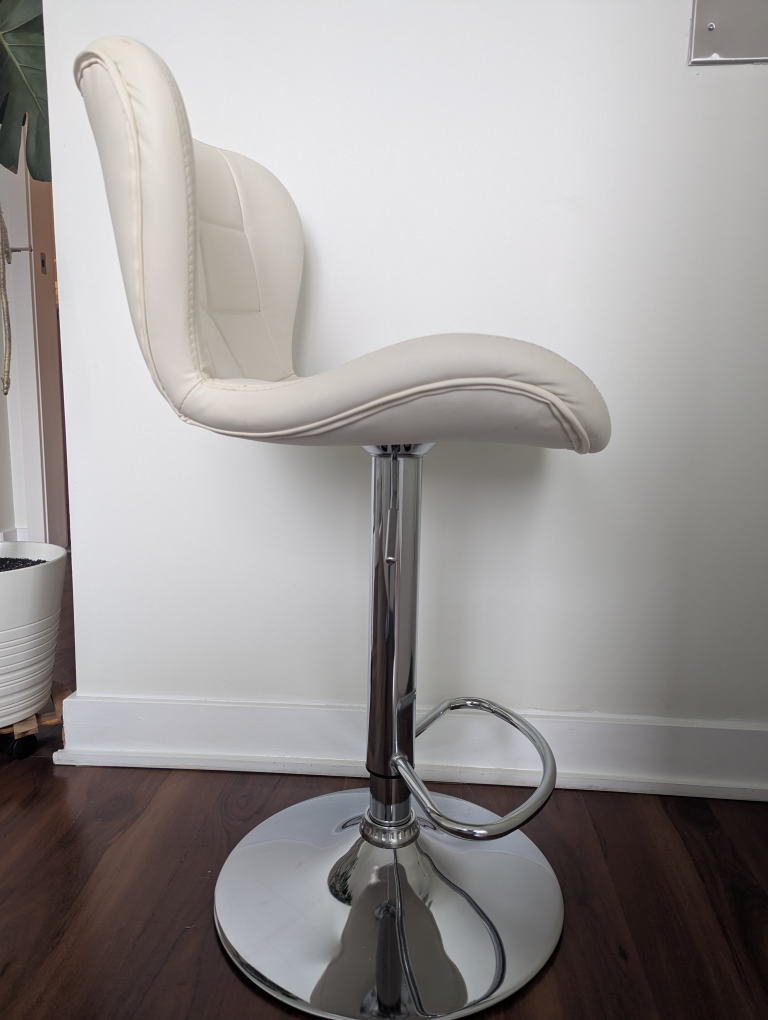 White Adjustable Height Bar Stools (Set of 2) - photo 3