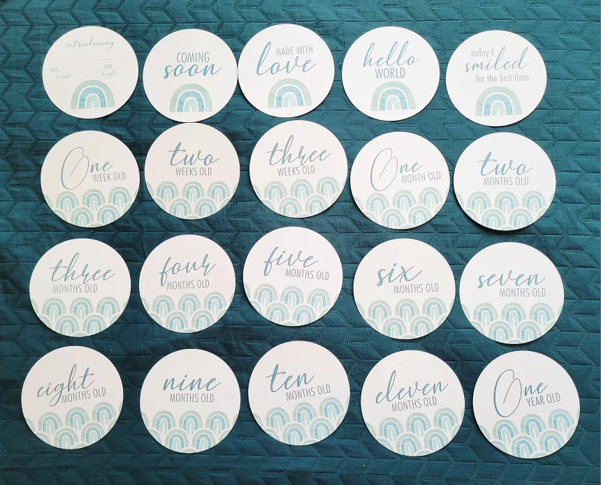 1st Full Year Reversable Baby Milestone Cards image indicator(3)