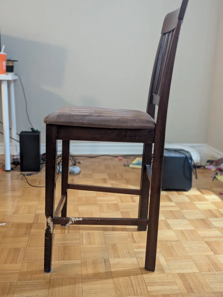 Set of 2 Brown Wooden Bar Stools image indicator(3)