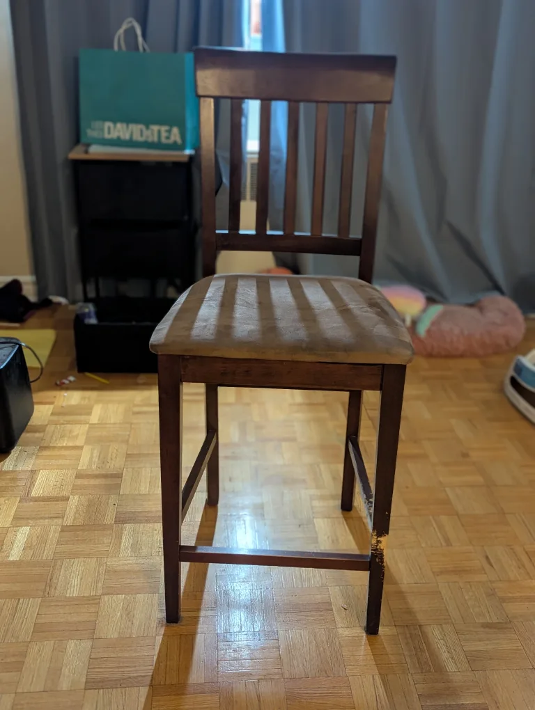 Set of 2 Brown Wooden Bar Stools image indicator(4)